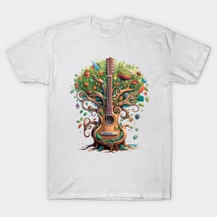 Acoustic Guitar Tree Of Life Guitar Player Nature Guitarist T-Shirt